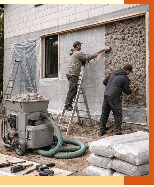 Утепление дома из газобетона эковатой в Похвистневе от 4613 руб./м2 | ТепломастерПхв