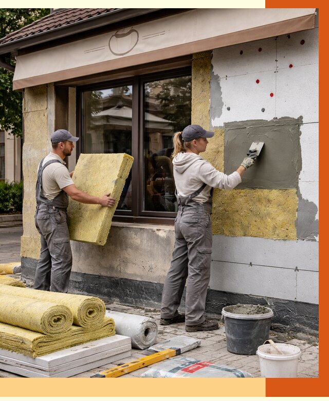 Утепление кафе в Похвистневе от 4306 руб/м2 — комплексно под ключ | ТепломастерПхв